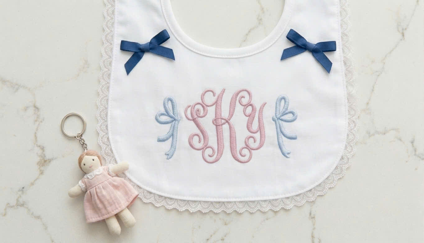 Cutie Bowtie Embroidery Design for Baby